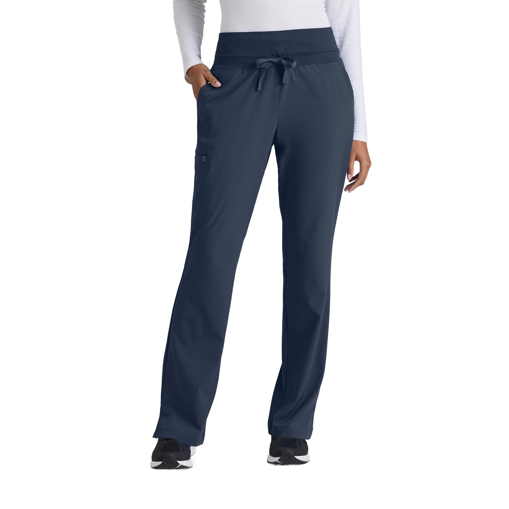 BARCO One Stride Classic Fit Scrub Pant for Women – Steel, 5-Pocket Mid-Rise Pants w/ 360 Spandex Stretch, Moisture Wicking, Anti-Static and Quick-Shed – Medium, Regular Fit